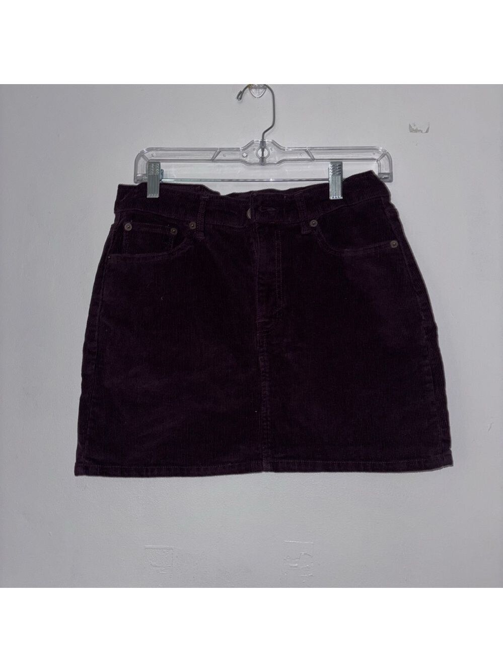 Lucky Brand Women’s 2/28 Dark Purple Corduroy Mini Skirt Y2K